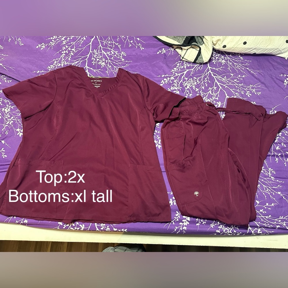 Maroon HH Works scrubs